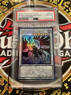 YuGiOh BLACK-WINGED DRAGON #QCCP-JP140🔥PSA 10🔥JAPANESE ED-2024 ULTIMATE RARE - Image 4