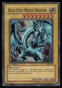 Blue-Eyes White Dragon SKE-001 Super Rare 1st Edition Yu-Gi-Oh - Image 1