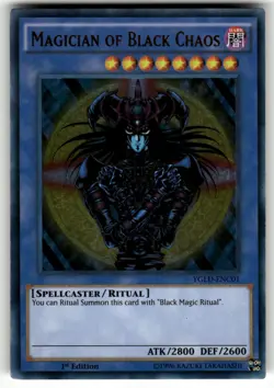 Magician of Black Chaos Ultra Rare YGLD-ENC01 King of Games LP - Image 1