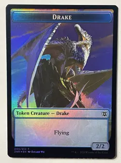 MTG FOIL Drake Token Plant Token - Zendikar Rising - Image 1