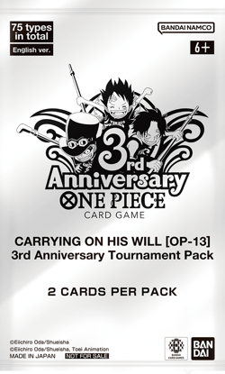 One Piece 3rd Anniversary Tournament Pack - Carrying on His Will OP-13 - SEALED - Image 1