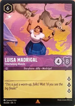 45/204 LUISA MADRIGAL ENTERTAINING MUSCLE RARE DISNEY LORCANA CARD - Image 1