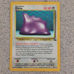 Pokemon Ditto Fossil Holo Rare 3/62 50 HP Wizards of the Coast Unlimited Card - Image 1