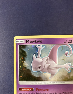 Mewtwo SM77 Black Star Promo Cosmos Holo Rare Pokemon Card Shining Legends LP - Image 2