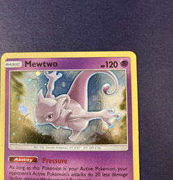 Mewtwo SM77 Black Star Promo Cosmos Holo Rare Pokemon Card Shining Legends LP - Image 3