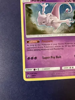 Mewtwo SM77 Black Star Promo Cosmos Holo Rare Pokemon Card Shining Legends LP - Image 5