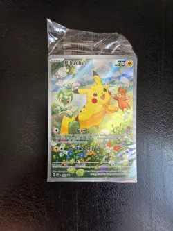 Pikachu SVP088 Illustration Rare Black Star Promo Holo Pokemon Card - NM SEALED - Image 1