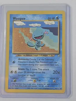 💥 Neo Genesis Wooper 82/111 Pokemon Card WOTC Vintage Card 2000 - NM - Image 1