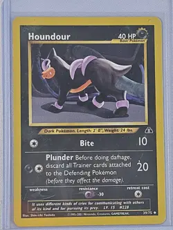 2001 POKEMON NEO DISCOVERY RARE HOUNDOUR TCG TRADING CARD #39/75 - NM - Image 1