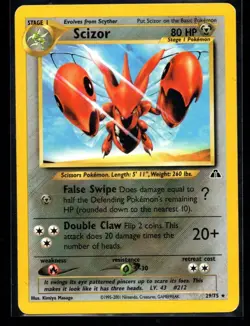 Scizor - 29/75 - Pokemon Neo Discovery Unlimited Rare Card WOTC LP/MP - Image 1