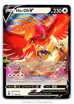 Ho-Oh V 140/195 - Silver Tempest - Pokemon Card - Near Mint - Image 1