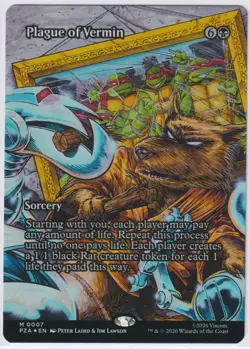 Plague of Vermin (Borderless) 7 TMNT Magic The Gathering Source Material Foil NM - Image 1