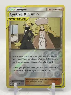 2019 Pokemon TCG Cynthia & Caitlin Tag Team 189/236 Cosmic Eclipse - Image 1