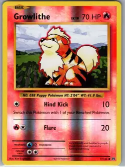 Growlithe 17/108 Reverse Holo XY - Evolutions - Pokemon Card - NM - Image 1