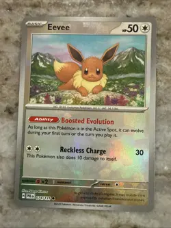 Pokemon Eevee 074/131 Prismatic Evolutions Pokeball Reverse Holo NM - Image 1