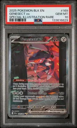 2025 POKEMON BLK EN-BLACK BOLT SPECIAL ILLUSTRATION RARE #169 GENESECT EX PSA 10 - Image 1
