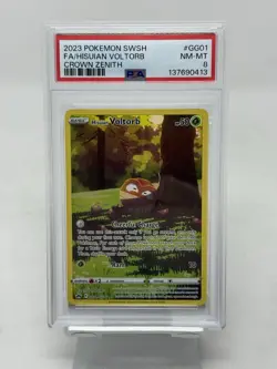 Pokemon TCG Crown Zenith Hisuian Voltorb Full Art #GG01/GG70 PSA 8 - Image 1