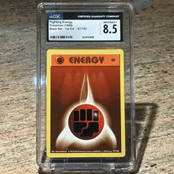 Pokemon Fighting Energy 1999 Base Set 1st Edition 97/102 CGC 8.5 - Image 1