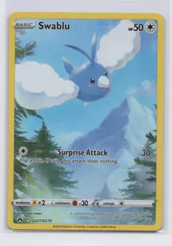Pokemon TCG Swablu GG27/GG70 Crown Zenith: Galarian Gallery Holo NM - Image 1