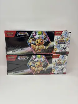 LOT OF 2 - Pokemon Prismatic Evolutions Surprise Box & Booster Bundle Sams Club - Image 1