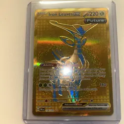 Iron Leaves EX Hyper Rare Pokemon Prismatic Evolutions 176/131 GOLD - Image 2