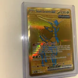 Iron Leaves EX Hyper Rare Pokemon Prismatic Evolutions 176/131 GOLD - Image 3