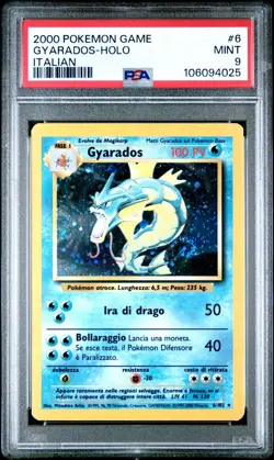 2000 Pokemon Italian Base Set Gyarados Holo #6 PSA 9 MINT - Image 1