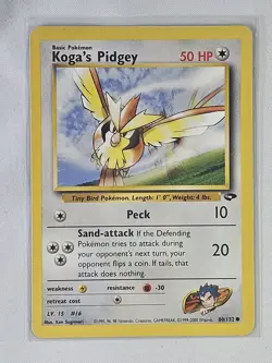 Pokemon Koga's Pidgey 80/132 Unlimited Common 2000 Gym Challenge NM Pokemon TCG - Image 1