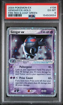 2004 POKEMON EX FIRE RED & LEAF GREEN 108 GENGAR EX-HOLO PSA 6 - Image 1