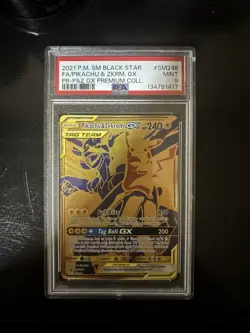 Pokemon Pikachu & Zekrom GX Premium Coll. Full Art Promo SM248 PSA 9 Mint - Image 1