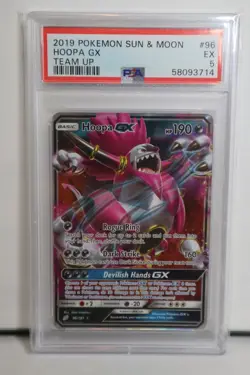 PSA 5 Excellent Hoopa GX 96/181 Sun & Moon Team Up Holo 2019 Pokemon - Image 1