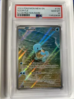 Pokemon TCG Scarlet & Violet 151 Squirtle Illustration Rare Holo 170/165 PSA 10 - Image 1