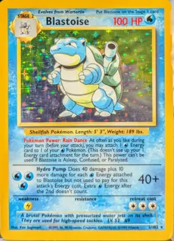 Blastoise 2/102 Base Set Holo Rare 1999 Pokemon TCG -REDUCED PRICE - Image 1