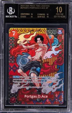 2024 ONE PIECE TWO LEGENDS #OP02013 PORTGAS D ACE SP BGS 10 BLACK LABEL - Image 1
