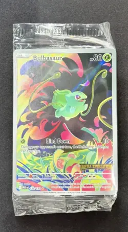 Pokemon TCG Card Bulbasaur 133/132 Mega Evolution Stamped Promo - Sealed - Image 1