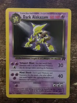 Pokemon Team Rocket Set Card Non Holo Dark Alakazam 18/82 Rare - LP - Image 1