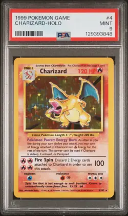 1999 Pokemon Game # 4 Charizard Holo PSA 9 Card Trusted Seller Base Set NEW CERT - Image 1