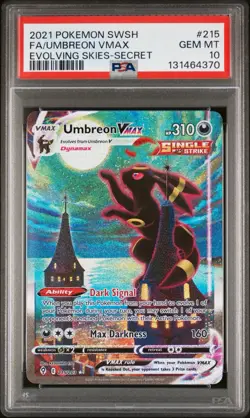 UMBREON VMAX 215/203 PSA 10 EVOLVING SKIES ALTERNATE ART POKEMON CARD ENGLISH - Image 1