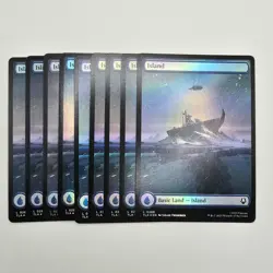 MTG TCG Magic the Gathering - x9 Avatar Island #0288 FOIL Full Art (9 Land) - Image 1