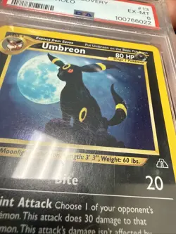 2001 POKEMON NEO DISCOVERY #13 UMBREON-HOLO PSA 6 - Image 2