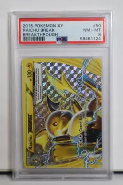 Pokemon Raichu Break XY Breakthrough Holo Ultra Rare #50 PSA 8 Near Mint- Mint - Image 1