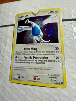 Pokemon TCG Lugia Secret Wonders Holo Rare DPBP299 Pokemon Card - Damaged - Image 2