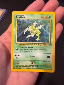 1999 Pokemon TCG Jungle Unlimited Rare Scyther Holo 10/64 Near Mint - Image 1