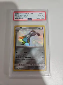 2019 Pokemon Sun & Moon Hidden Fates Shiny Metang SV 31 PSA 10 - Image 1