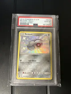 POKEMON 2019 Sun Moon Hidden Fates BELDUM Holo Shiny #SV30 PSA 10 Gem Mint - Image 1