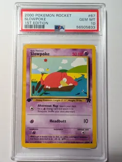 2000 SLOWPOKE POKEMON ROCKET 1ST EDITION PSA 10 - Image 1