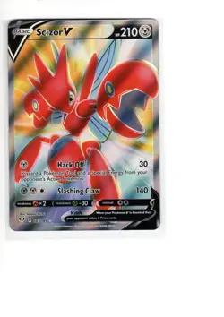 2020 Pokemon Sword & Shield Darkness Ablaze Scizor V #183/189 - Image 1