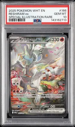 2025 POKEMON WHT EN-WHITE FLARE SPECIAL ILLUSTRATION RARE RESHIRAM EX PSA 10 - Image 1