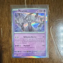 Pokemon Mewtwo 150/165 Sv: Scarlet & Violet 151 Rare Holo Basic 130 HP Psyslash - Image 1