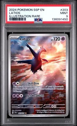 2024 POKEMON SSP EN-SURGING SPARKS ILLUSTRATION RARE #203 LATIOS PSA 9 - Image 1